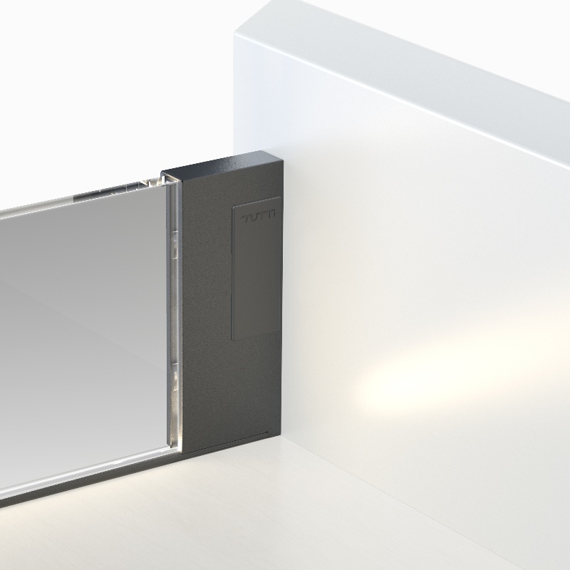 Glass side drawer